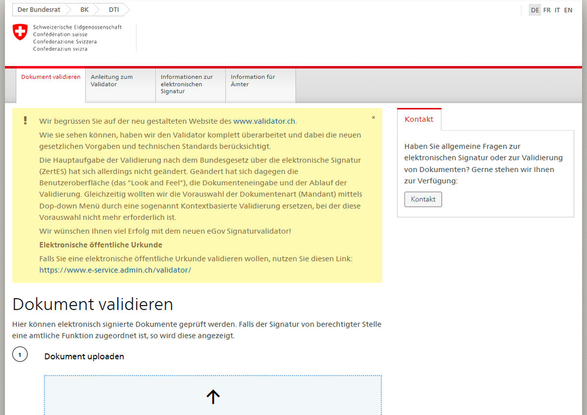 Signature validator Signature validator